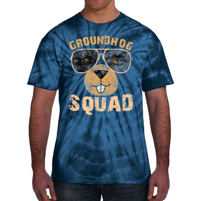 Funny Groundhog Squad Happy Groundhog Day 2024 Tie-Dye T-Shirt