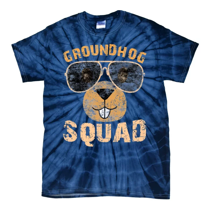 Funny Groundhog Squad Happy Groundhog Day 2024 Tie-Dye T-Shirt