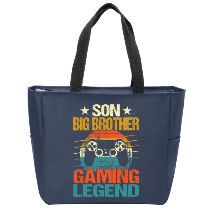 Funny Gamer Son Big Brother Gaming Legend Gift Boys Teens Zip Tote Bag