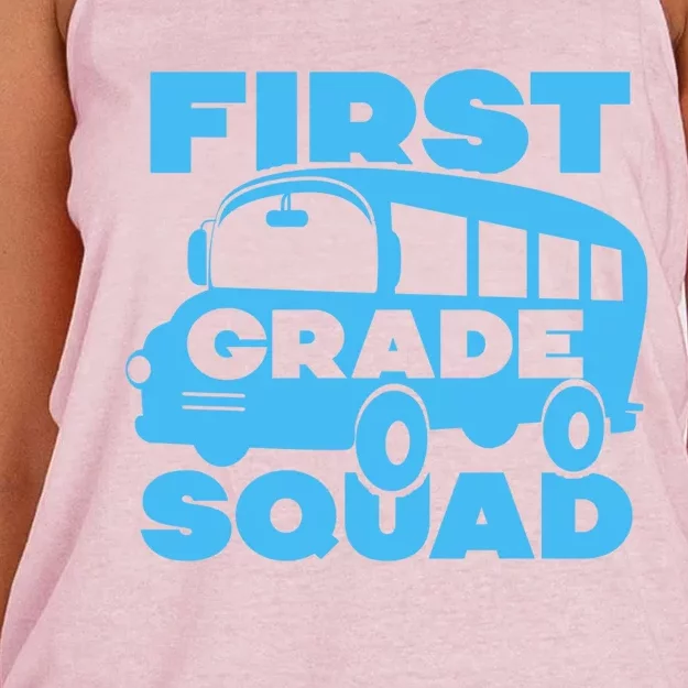 First Grade Squad Back To School 1St Grade Teachers Cute Gift Women's Knotted Racerback Tank