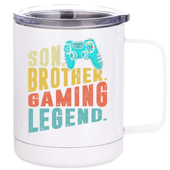 Funny Gamer Son Big Brother Gaming Legend Gift Front & Back 12oz Stainless Steel Tumbler Cup