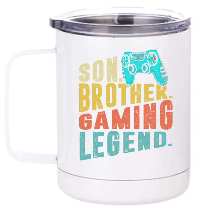 Funny Gamer Son Big Brother Gaming Legend Gift Front & Back 12oz Stainless Steel Tumbler Cup