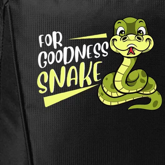 For Goodness Snake Funny Ball Python Joke Pun Reptile Lizard City Backpack