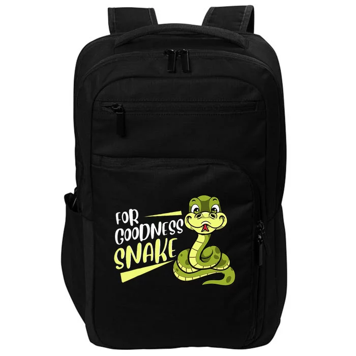 For Goodness Snake Funny Ball Python Joke Pun Reptile Lizard Impact Tech Backpack