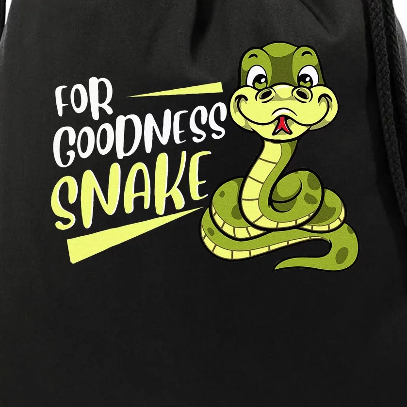 For Goodness Snake Funny Ball Python Joke Pun Reptile Lizard Drawstring Bag