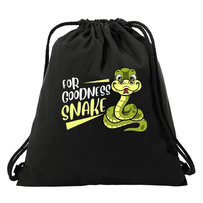 For Goodness Snake Funny Ball Python Joke Pun Reptile Lizard Drawstring Bag