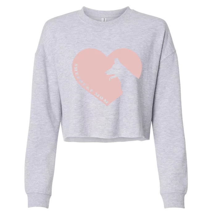 Funny Ger Shepherd Mom Valentine's Day Heart Cute Dogs Gift Cropped Pullover Crew