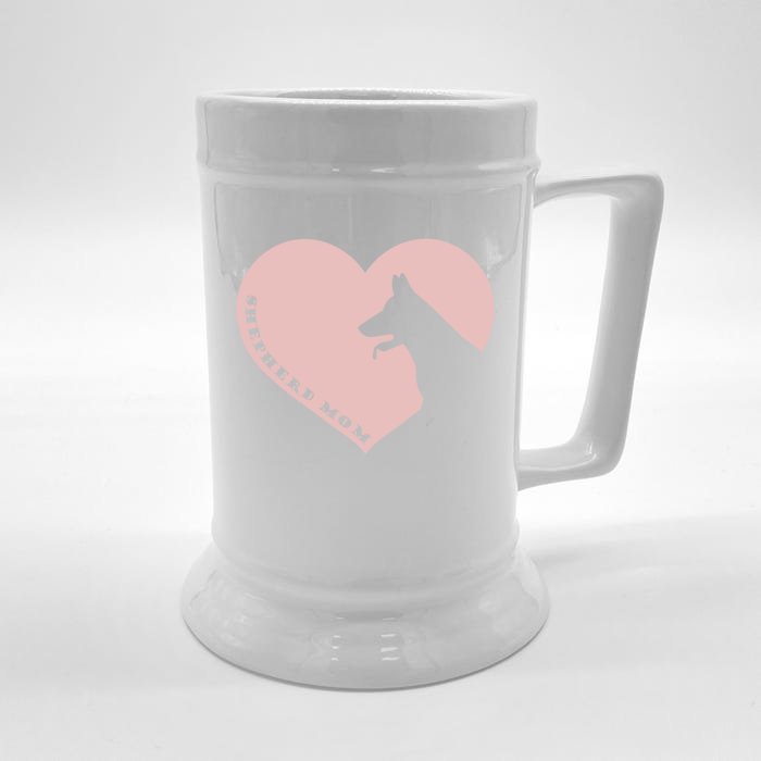 Funny Ger Shepherd Mom Valentine's Day Heart Cute Dogs Gift Front & Back Beer Stein