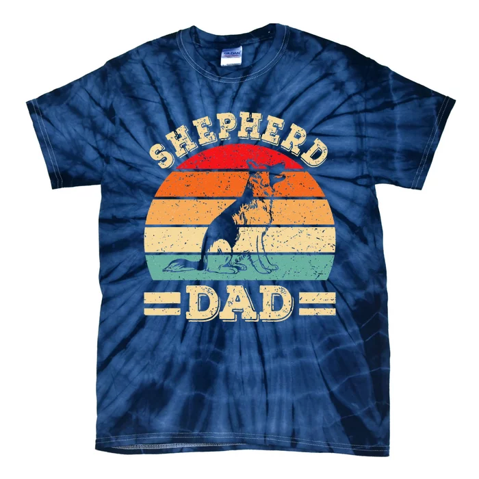 Funny German Shepherd Dad Print Dog Vintage Retro Tie-Dye T-Shirt