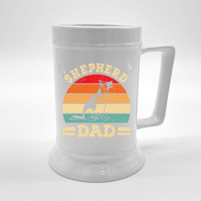 Funny German Shepherd Dad Print Dog Vintage Retro Front & Back Beer Stein