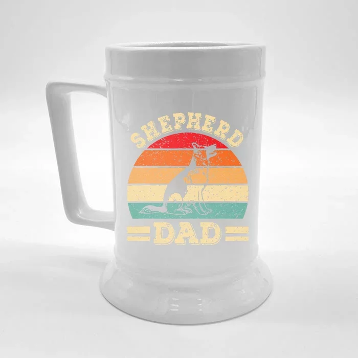 Funny German Shepherd Dad Print Dog Vintage Retro Front & Back Beer Stein