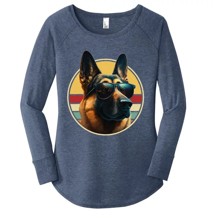 Funny German Shepherd Dog Design Art Costume Outfit Mom Dad Women's Perfect Tri Tunic Long Sleeve Shirt