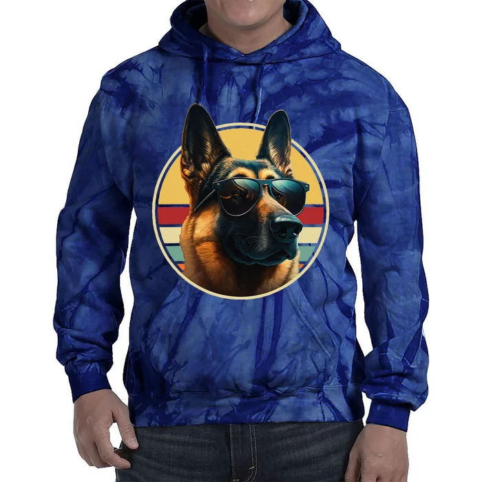 Funny German Shepherd Dog Design Art Costume Outfit Mom Dad Tie Dye Hoodie