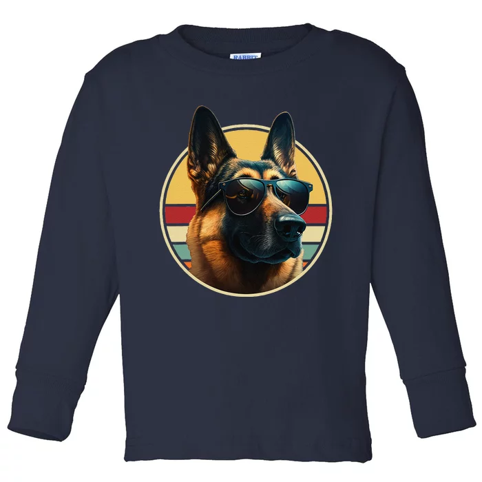 Funny German Shepherd Dog Design Art Costume Outfit Mom Dad Toddler Long Sleeve Shirt