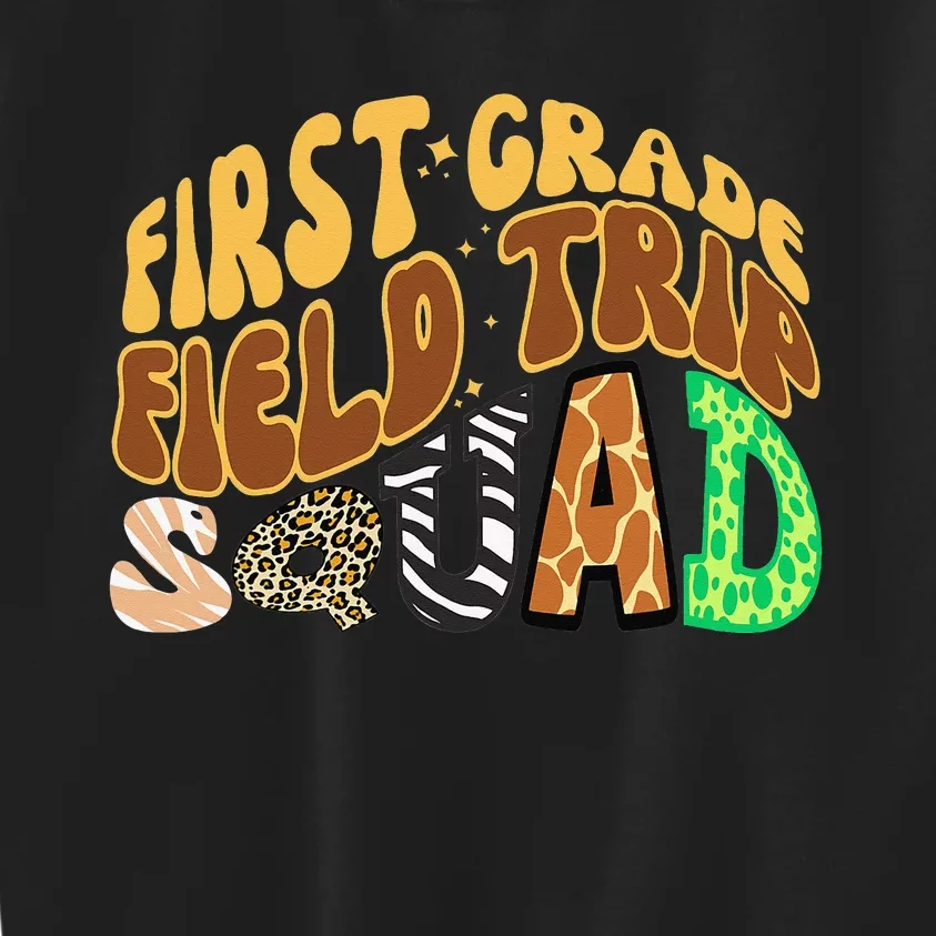 First Grade Students School Zoo Field Trip Squad Matching Kids Sweatshirt