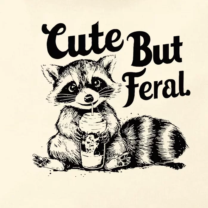 Feral Girl Summer Cute But Feral Raccoon Zip Tote Bag