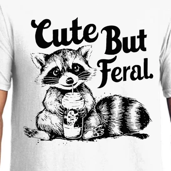 Feral Girl Summer Cute But Feral Raccoon Pajama Set