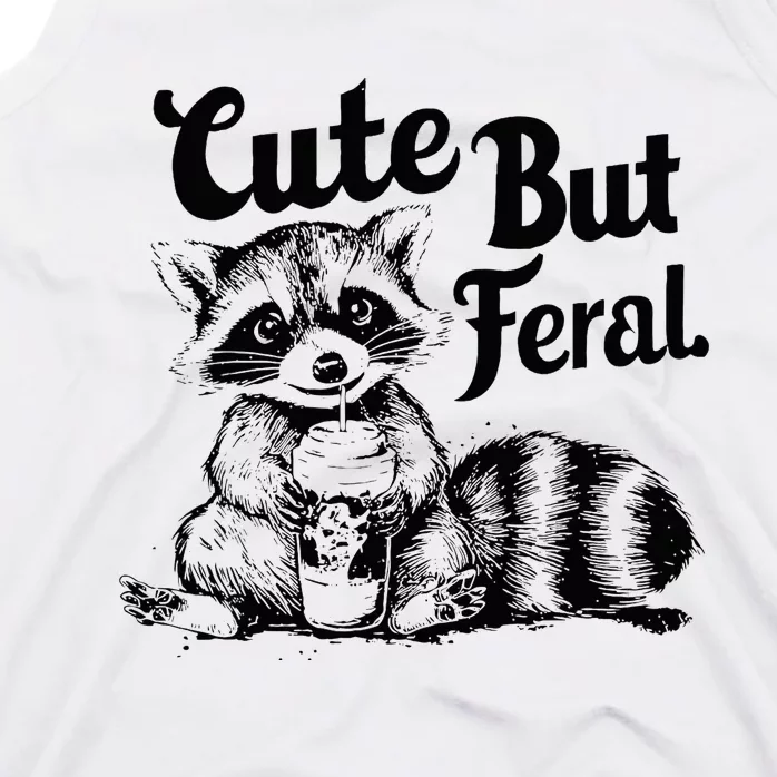 Feral Girl Summer Cute But Feral Raccoon Tank Top