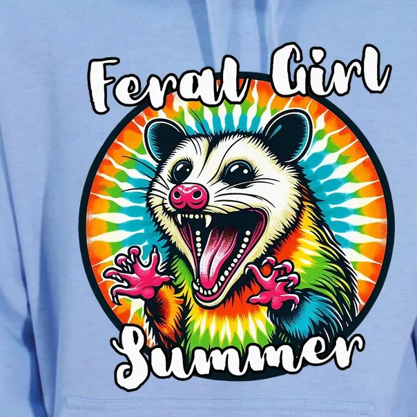 Feral Girl Summer Possum Tie Dye Opposum Unisex Surf Hoodie