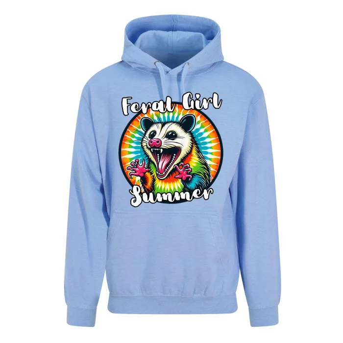 Feral Girl Summer Possum Tie Dye Opposum Unisex Surf Hoodie