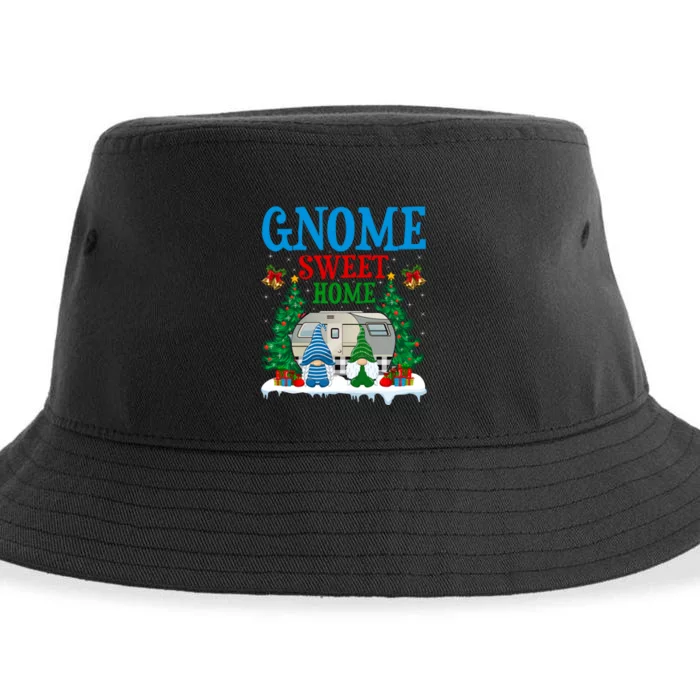 Funny Gnome Sweet Home Camper Camping Christmas Gift Sustainable Bucket Hat