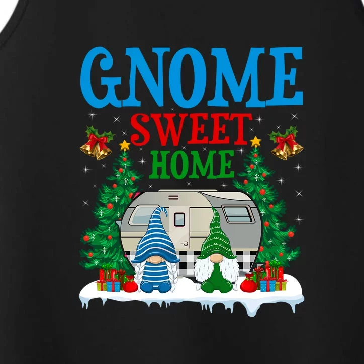 Funny Gnome Sweet Home Camper Camping Christmas Gift Performance Tank