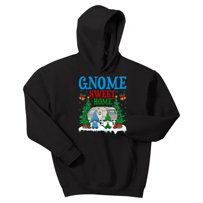 Funny Gnome Sweet Home Camper Camping Christmas Gift Kids Hoodie