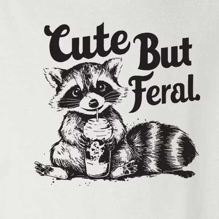 Feral Girl Summer Funny Meme Cute But Feral Raccoon Vacation Toddler Long Sleeve Shirt