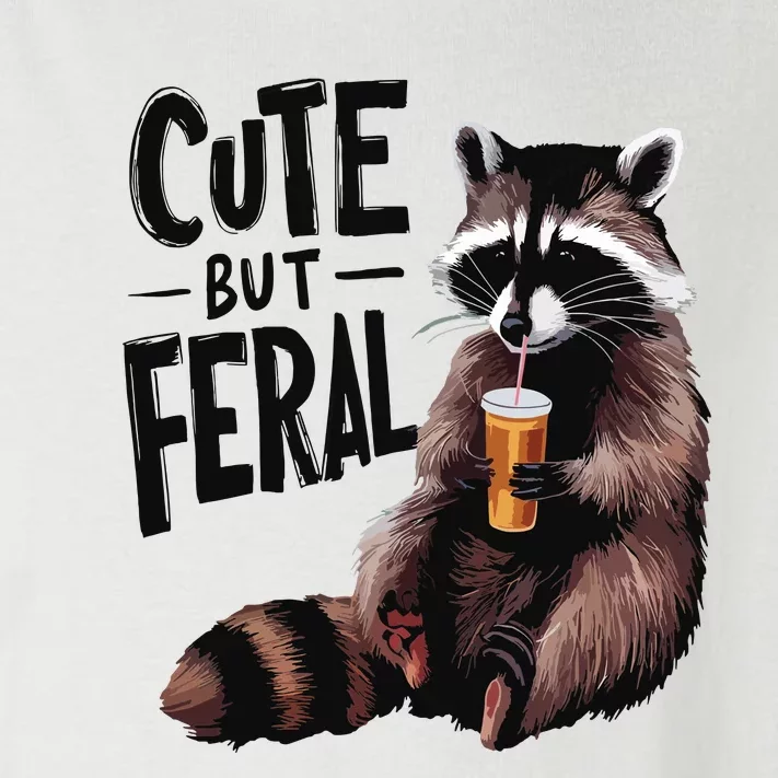 Feral Girl Summer Funny Meme Cute But Feral Raccoon Vacation Toddler Long Sleeve Shirt