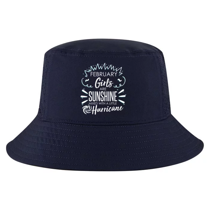 February Girls Sunshine Mixed With A Little Hurricane Gift Cool Comfort Performance Bucket Hat