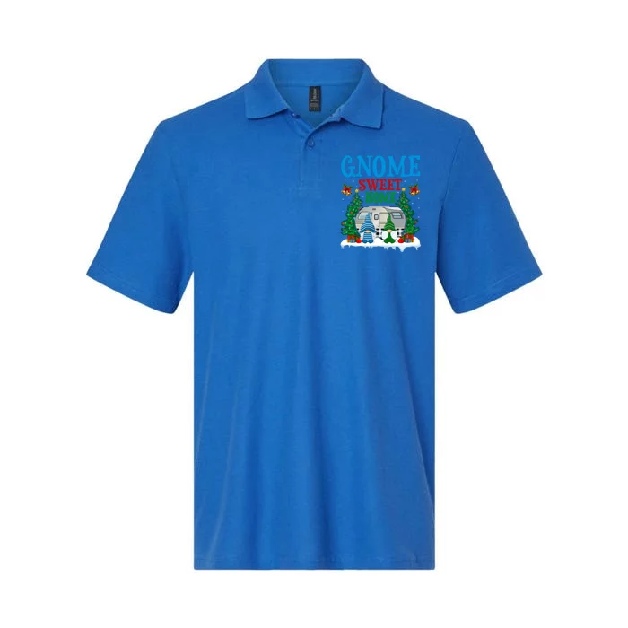 Funny Gnome Sweet Home Camper Camping Christmas Cool Gift Softstyle Adult Sport Polo