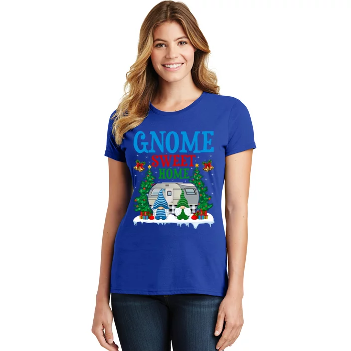 Funny Gnome Sweet Home Camper Camping Christmas Cool Gift Women's T-Shirt