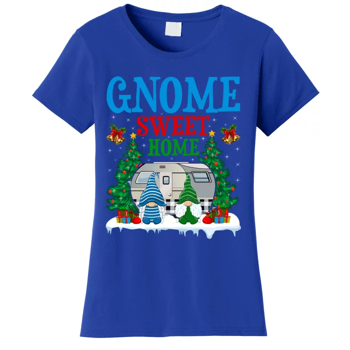 Funny Gnome Sweet Home Camper Camping Christmas Cool Gift Women's T-Shirt