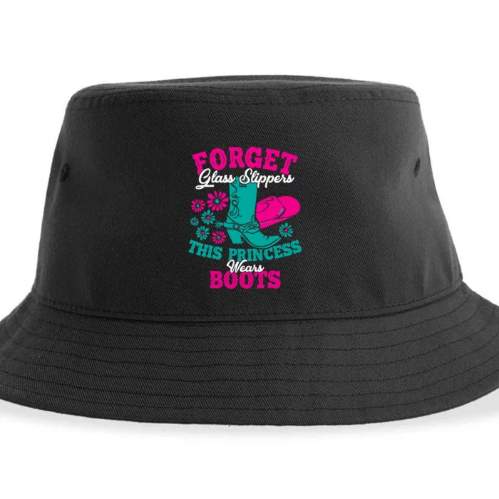 Forget Glass Slippers This Princess Wears Boots Funny Cowboy Sustainable Bucket Hat