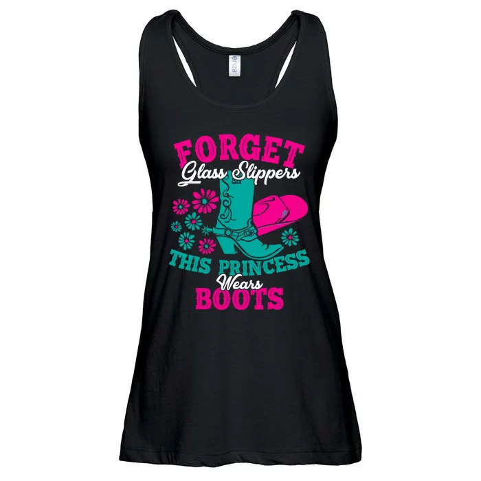 Forget Glass Slippers This Princess Wears Boots Funny Cowboy Ladies Essential Flowy Tank