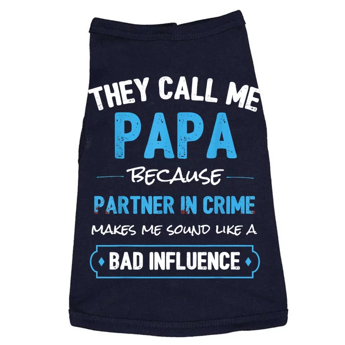 Funny Grandpa Shirts, Papa Partner In Crime Dad Doggie Tank