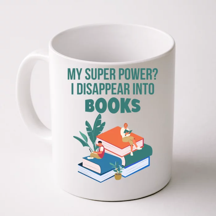 Funny Gift Super Power Book Reading Front & Back Coffee Mug