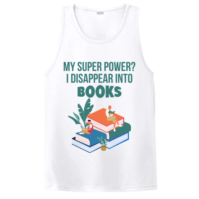 Funny Gift Super Power Book Reading Performance Tank