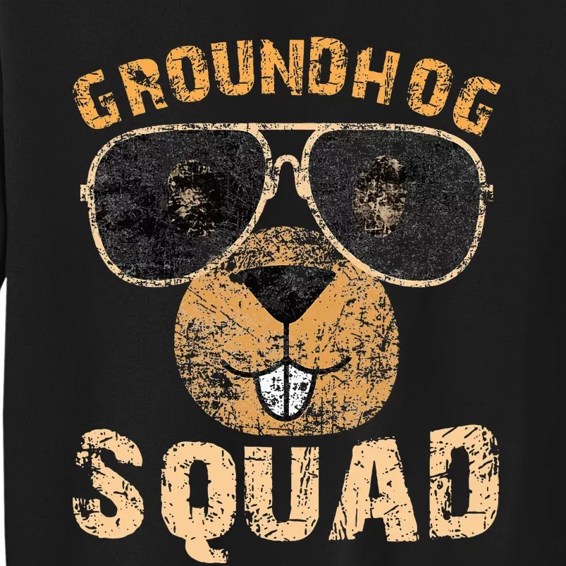 Funny Groundhog Squad Happy Groundhog Day 2024 Tall Sweatshirt