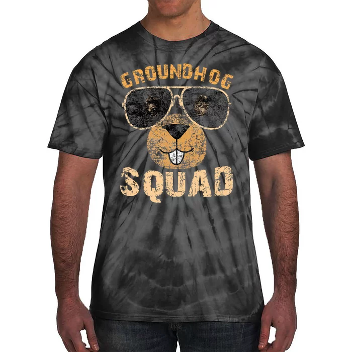 Funny Groundhog Squad Happy Groundhog Day 2024 Tie-Dye T-Shirt