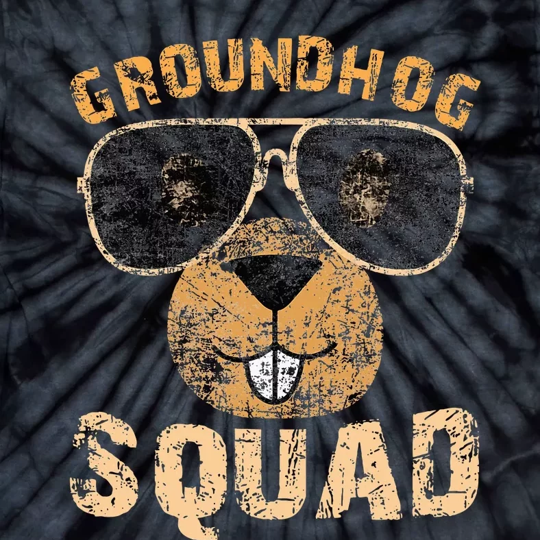 Funny Groundhog Squad Happy Groundhog Day 2024 Tie-Dye T-Shirt