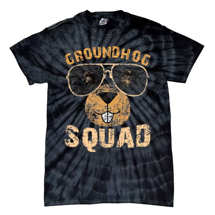 Funny Groundhog Squad Happy Groundhog Day 2024 Tie-Dye T-Shirt