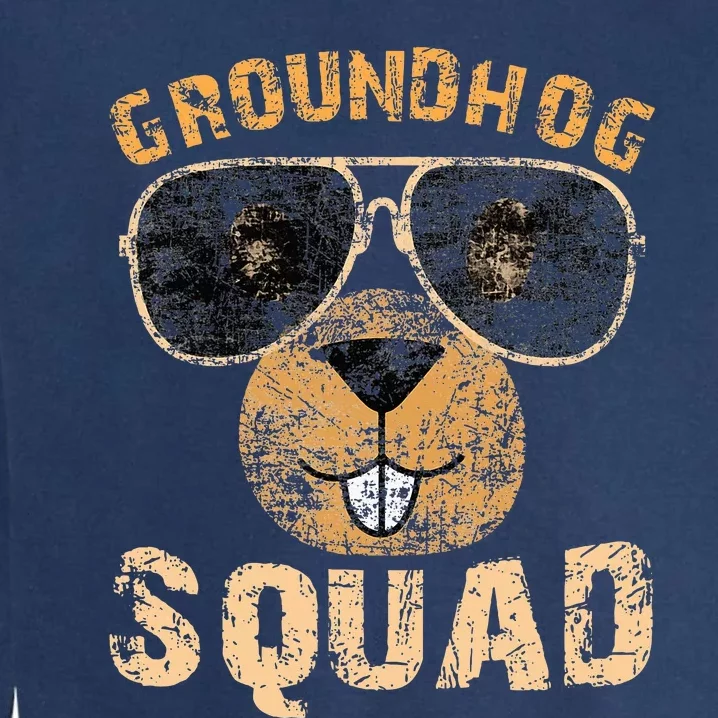 Funny Groundhog Squad Happy Groundhog Day 2024 Garment-Dyed Sweatshirt