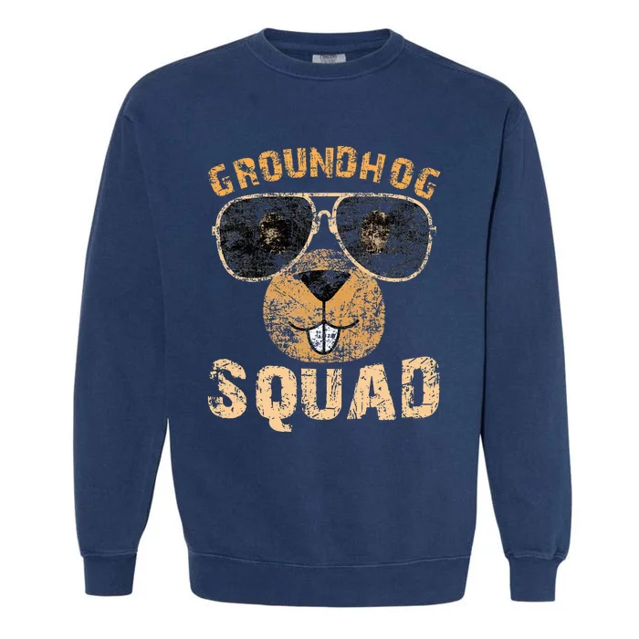 Funny Groundhog Squad Happy Groundhog Day 2024 Garment-Dyed Sweatshirt