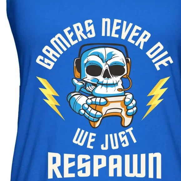 Funny Gamer Skeleton Online Gaming Computer Video Games Gift Ladies Essential Flowy Tank