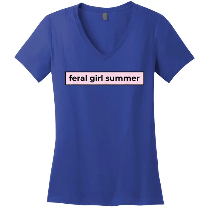 feral girl summer Women's V-Neck T-Shirt