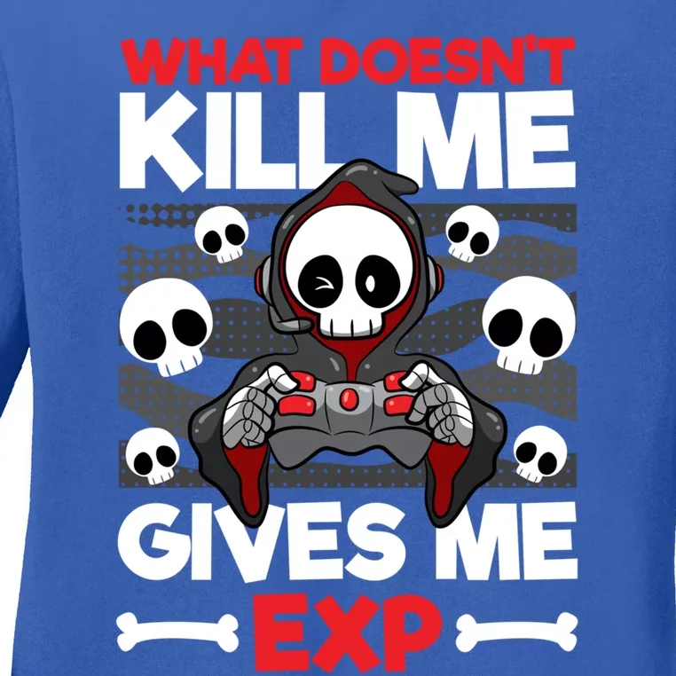 Funny Gamer Skeleton Bones Cute Video Gaming Exp Quote Meaningful Gift Ladies Long Sleeve Shirt