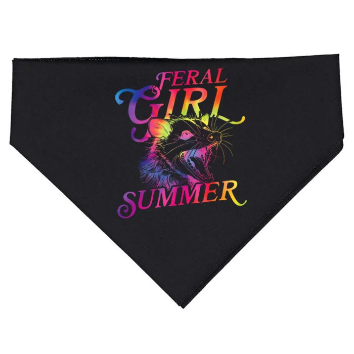 Feral Girl Summer Funny USA-Made Doggie Bandana