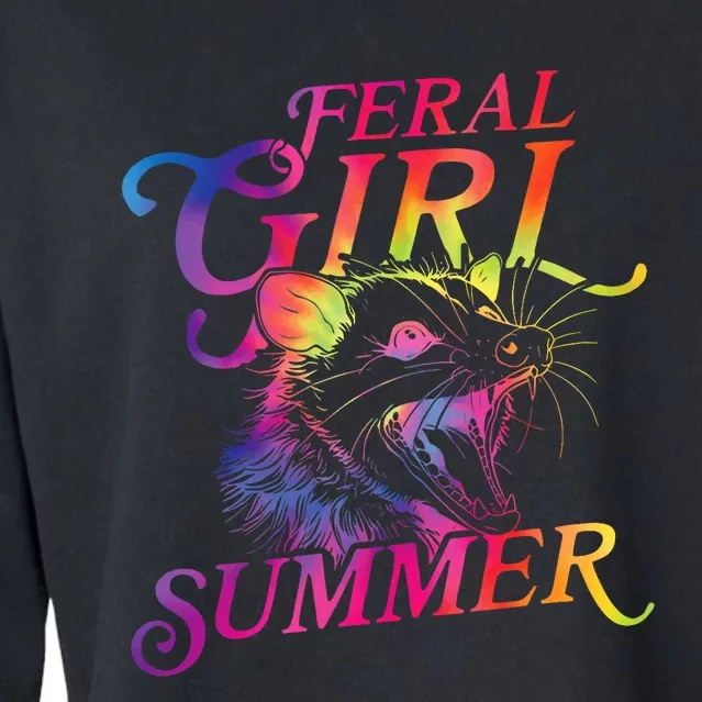 Feral Girl Summer Funny Cropped Pullover Crew