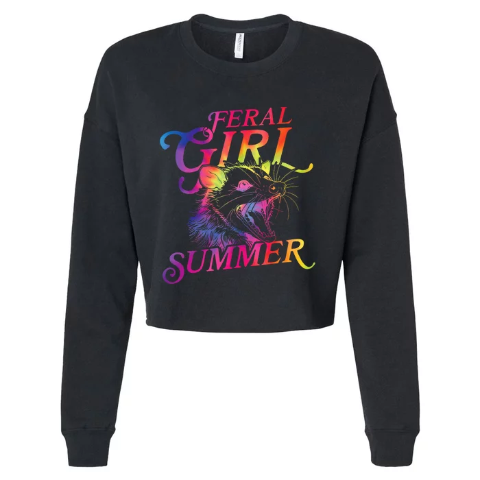 Feral Girl Summer Funny Cropped Pullover Crew